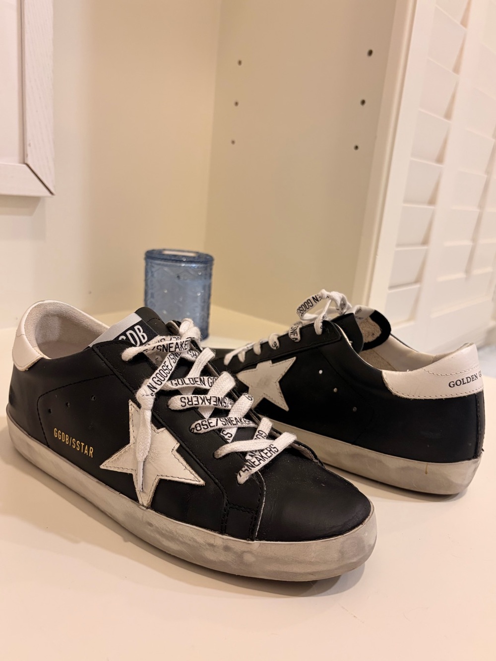 Golden Goose Black Leather Superstar Sneakers